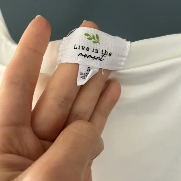 Live In The Moment White Squareneck Body Suit Small - Picture 2 of 4